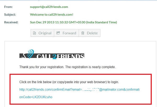 confirm registration and verify account
