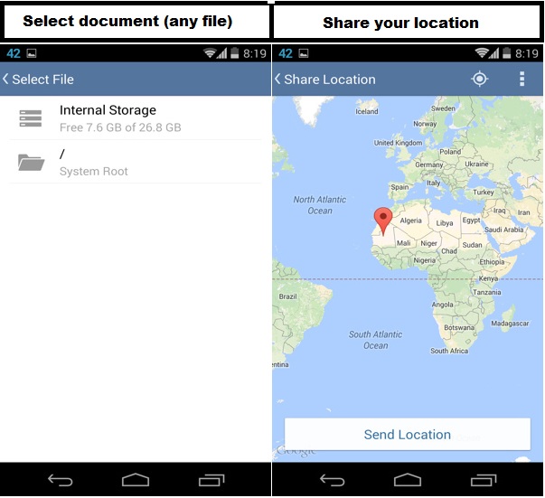 share location and documents
