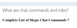 Skype Chat Commands List